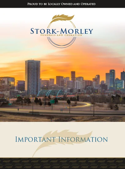 A couple reviewing a free funeral planning guide in Lakewood, Colorado